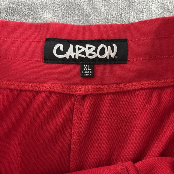 CARBON Red Joggers Sweatpants Lounge Activewear Gym Training Mens XL - Picture 3 of 11